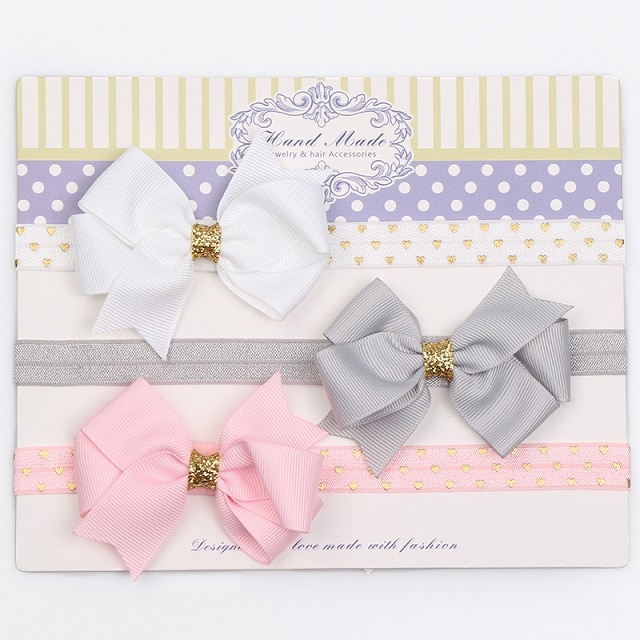 Baby Hair Bows Headband 3PC Set